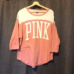 PINK Slouchy 3/4 length Tee